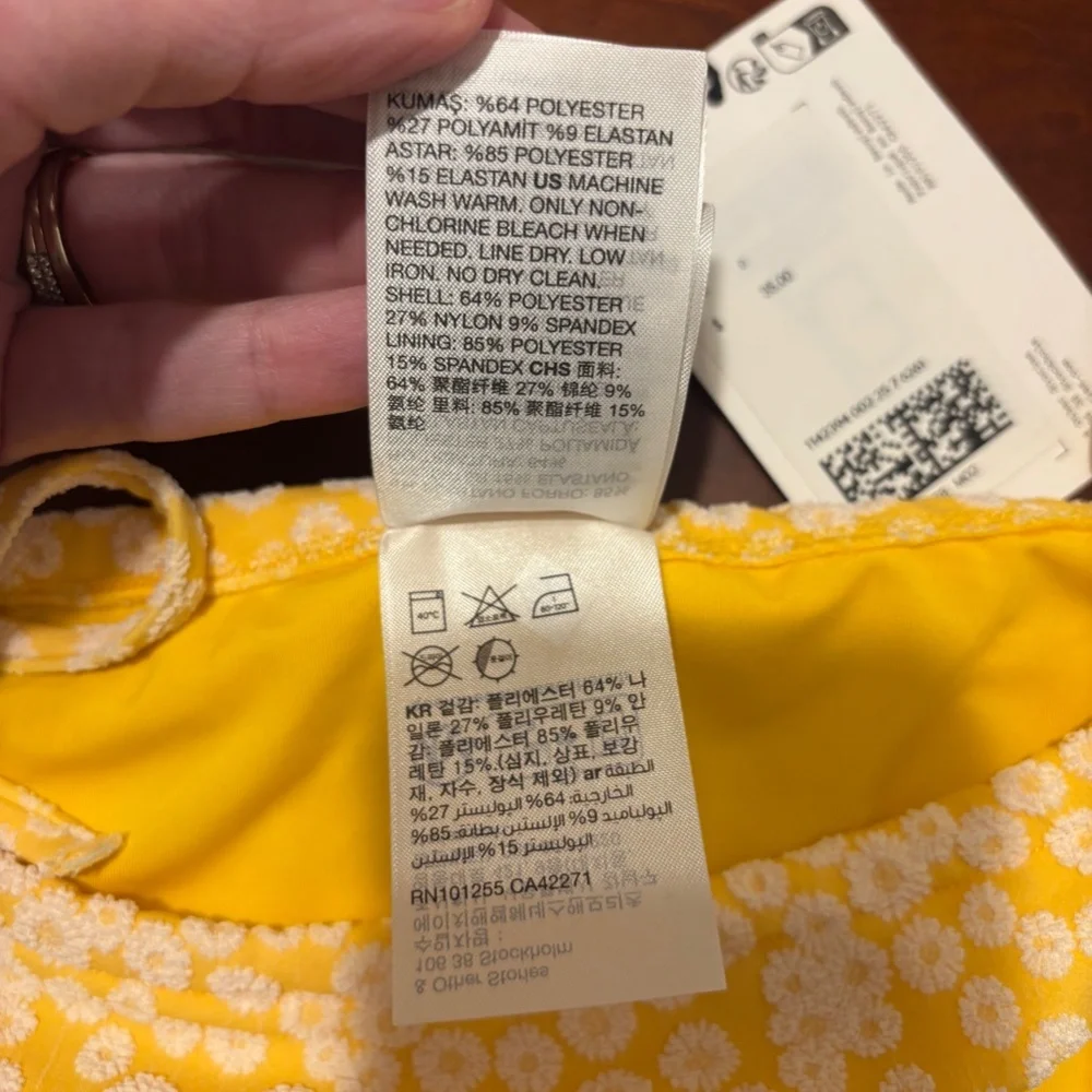 & Other Stories Tie Side Bikini Bottoms in Yellow Floral Size 0 NWT